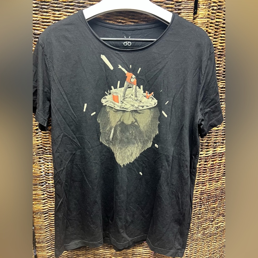 KAFT-Tokus, Men’s bearded‎ face t shirt,Womes Large